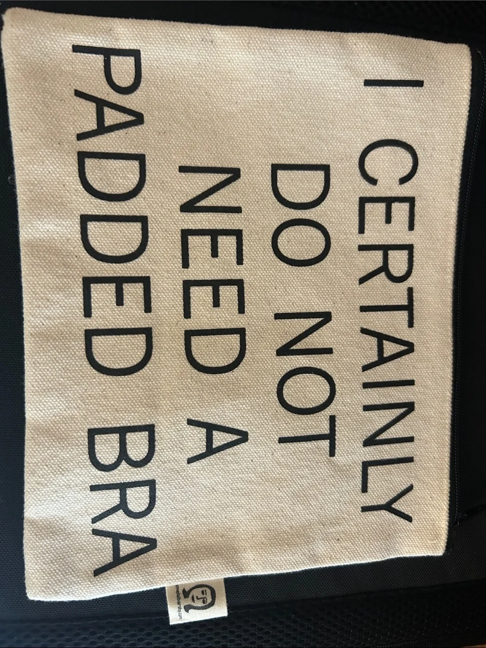Canvas Quote Pouch - Black & Cream